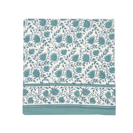 Country Green Floral Large Tablecloth