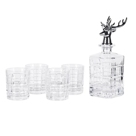 Balmoral Stag Head Decanter Set