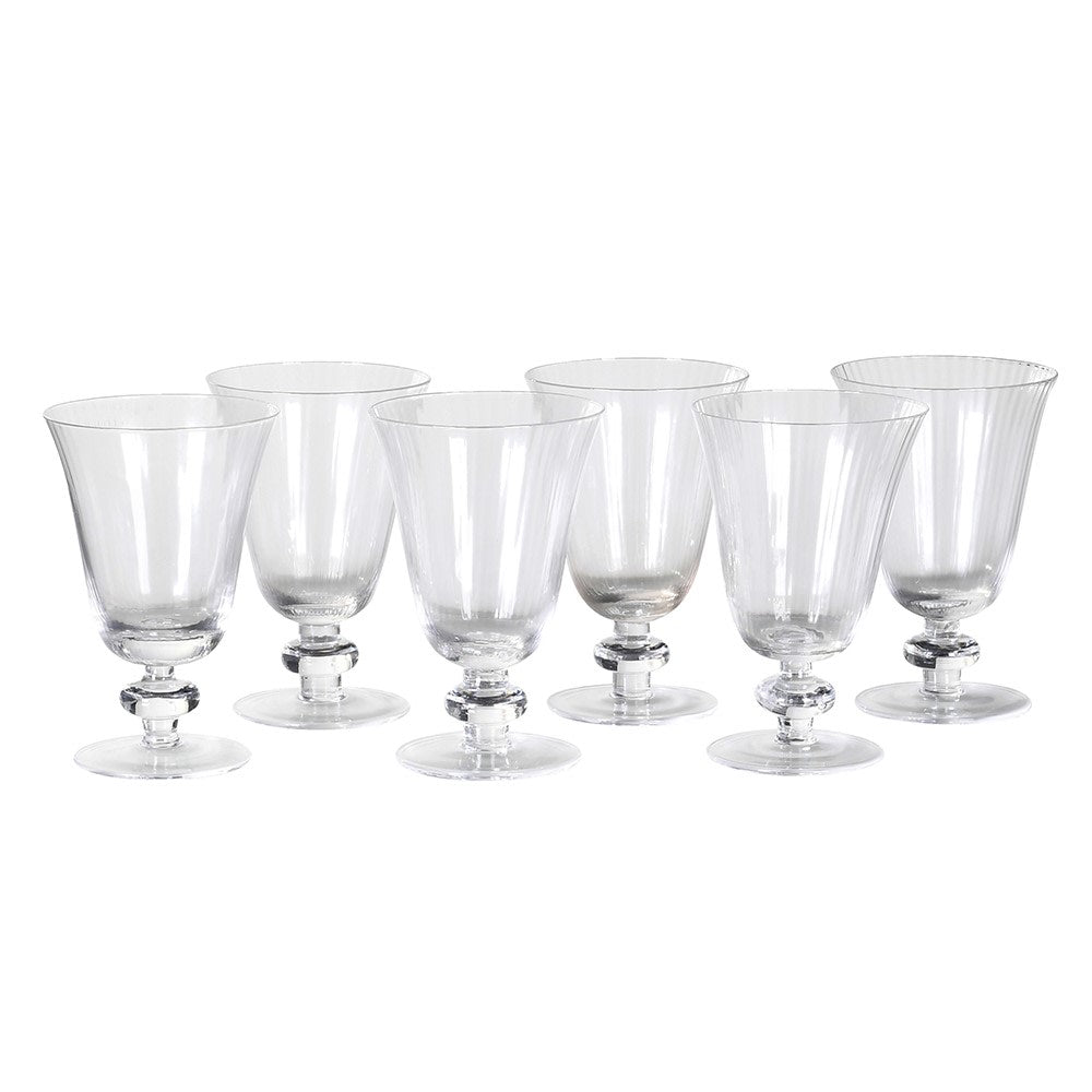 Ribbed Tulip Water Glasses (Set of 6)