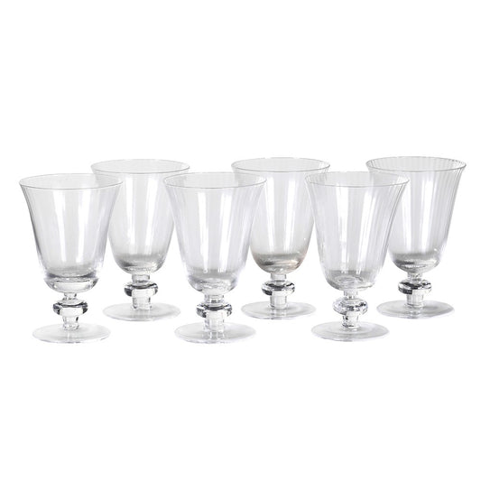 Ribbed Tulip Water Glasses (Set of 6)
