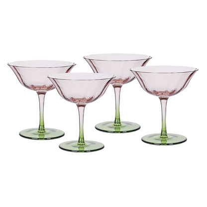 Pink Champagne Coupes (set of 4)