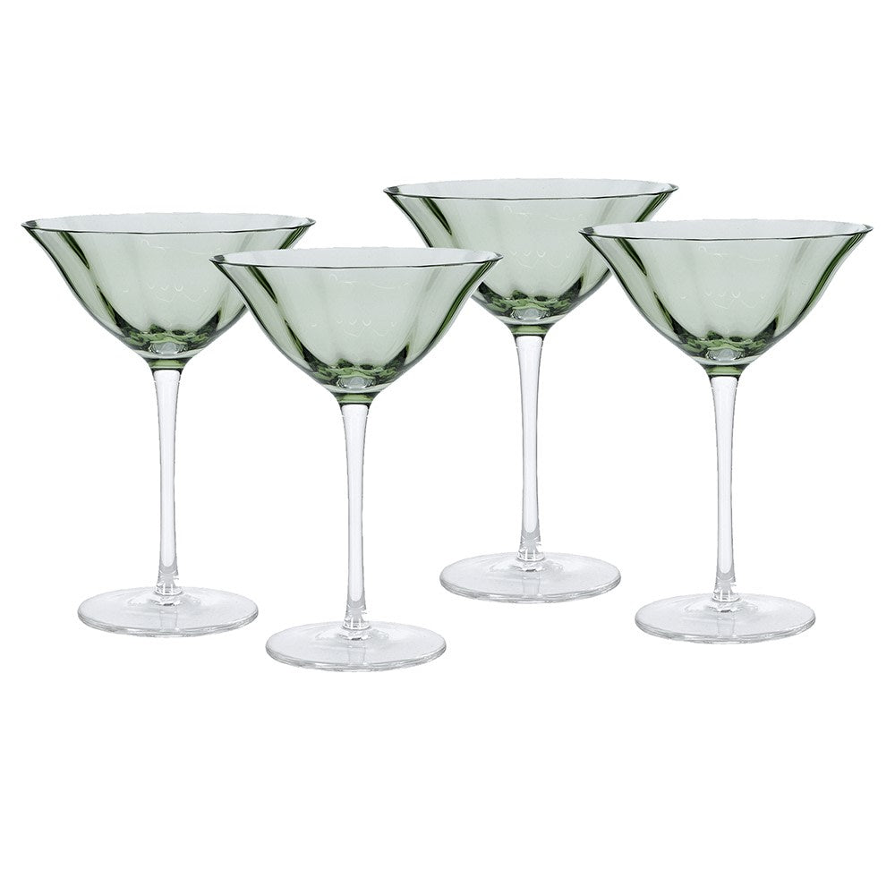 Olive Green Martini Glasses (set of 4)