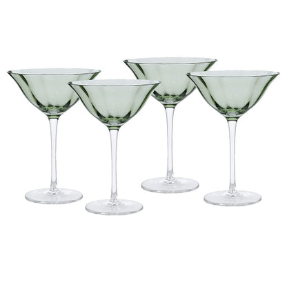 Olive Green Martini Glasses (set of 4)