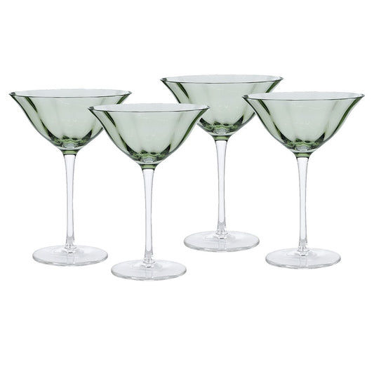 Olive Green Martini Glasses (set of 4)