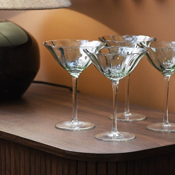 Olive Green Martini Glasses (set of 4)