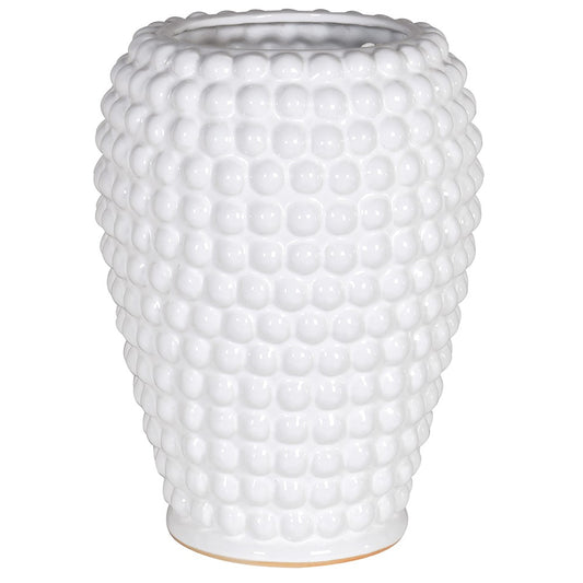 Large White Thyme Bobbled Vase