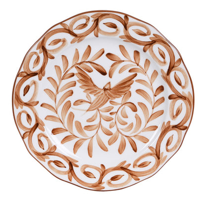 Chocolate Hand Painted Bird Side Plate