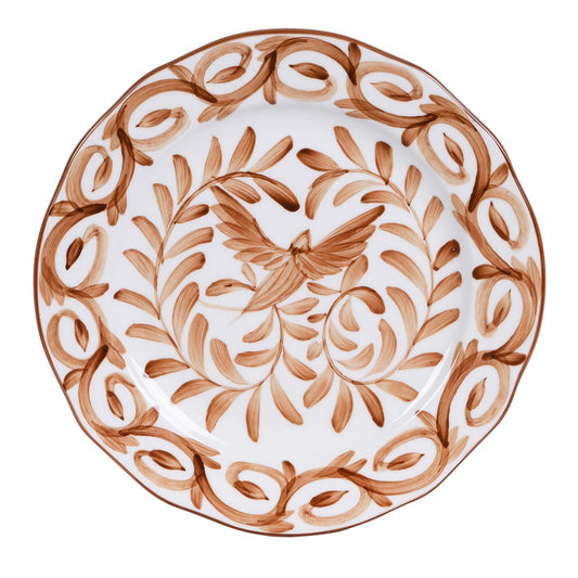 Chocolate Hand Painted Bird Side Plate