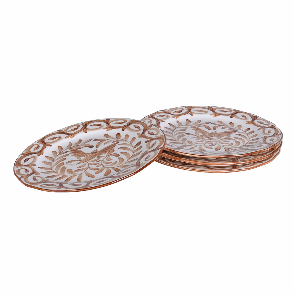 Chocolate Hand Painted Bird Side Plate