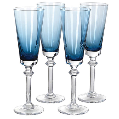 Amalfi Blue Champagne Glasses (set of 4)