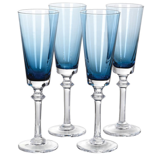 Amalfi Blue Champagne Glasses (set of 4)