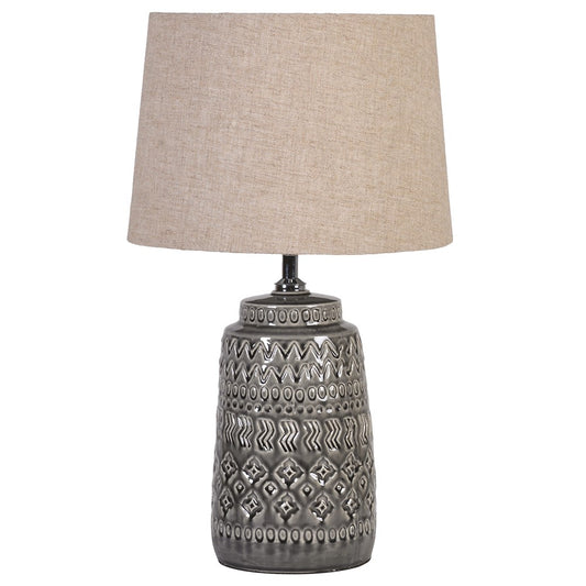 Moroccan Grey Lamp with Shade