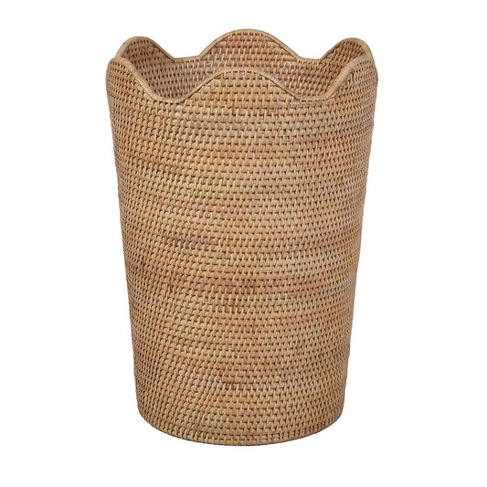 Natural Rattan Scalloped Umbrella Stand