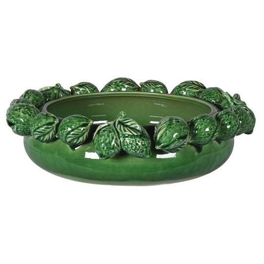 Large Green Lemon Serving Bowl