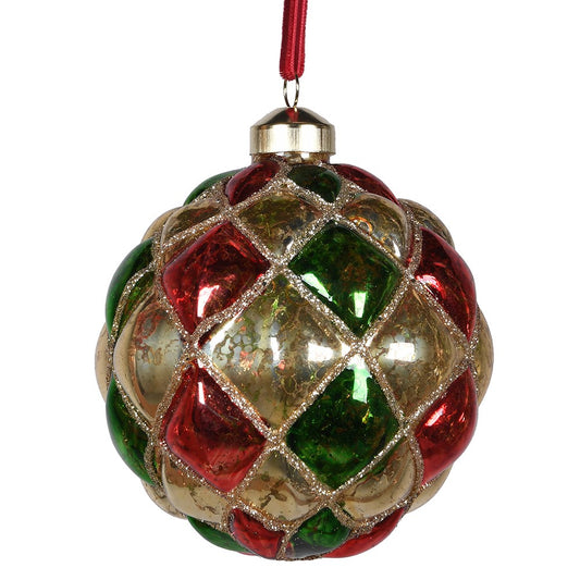 Diamond Glass Bauble (Set of 4)