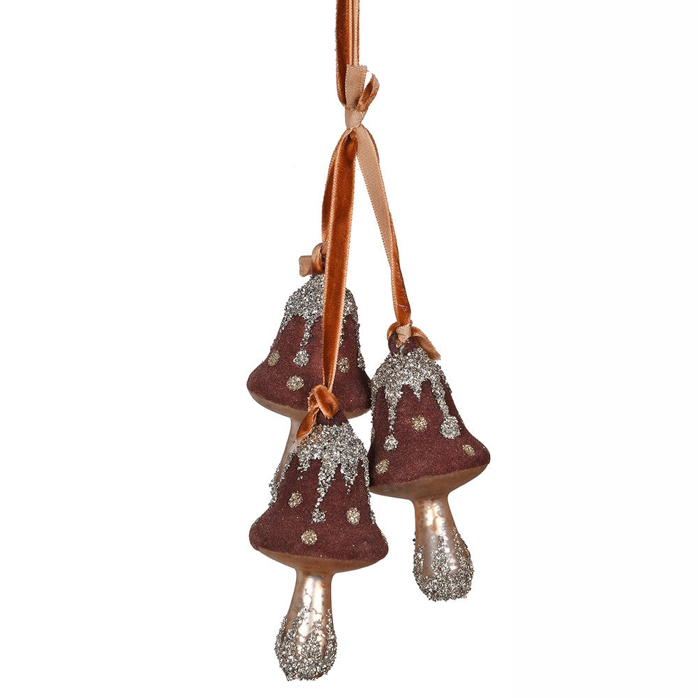 Glitter Chestnut Mushrooms (Set of 4)