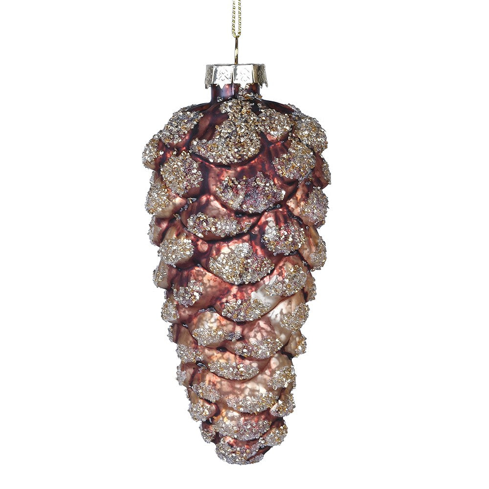 Glitter Pinecone Bauble (Set of 4)