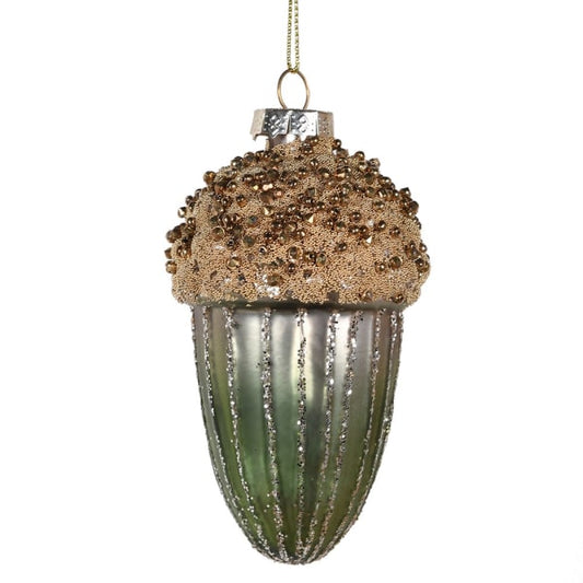 Glitter Acorn Bauble (Set of 4)