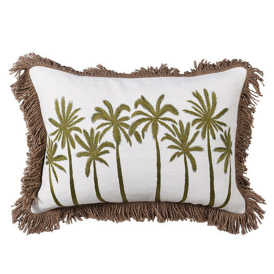 Palm Tree Fringe Cushion Cover