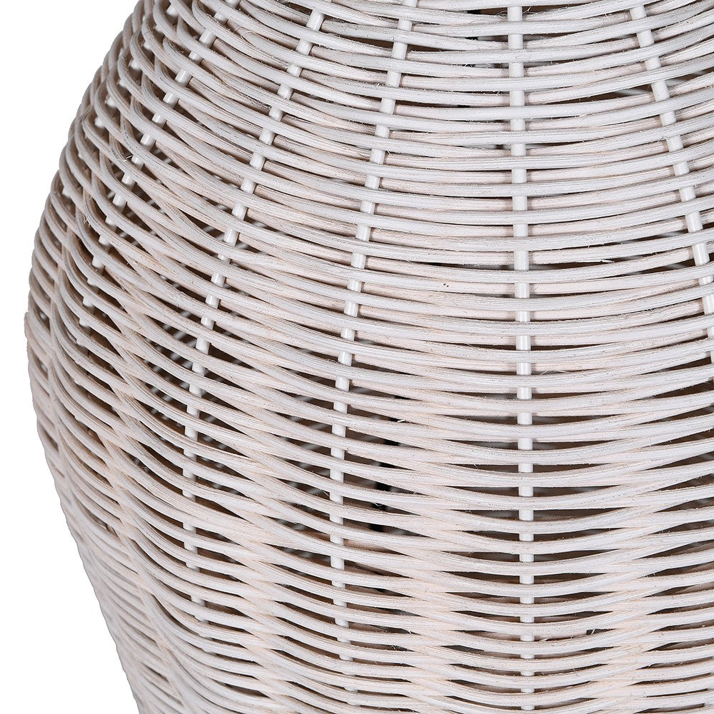 Nancy Rattan Lamp with Linen Shade
