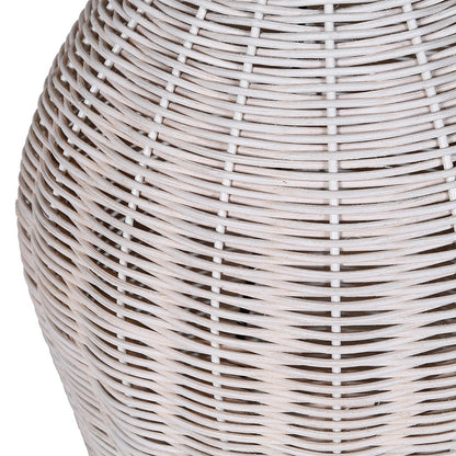 Nancy Rattan Lamp with Linen Shade