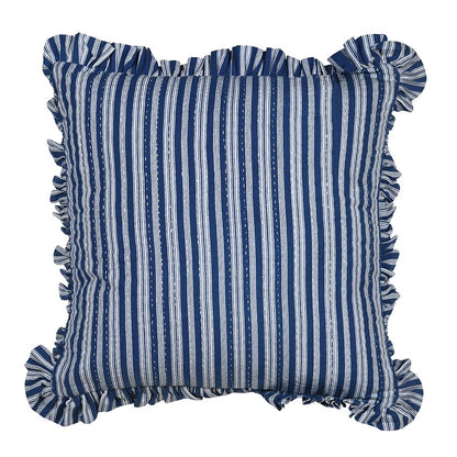 Ralph Blue Stripped Ruffle Cushion