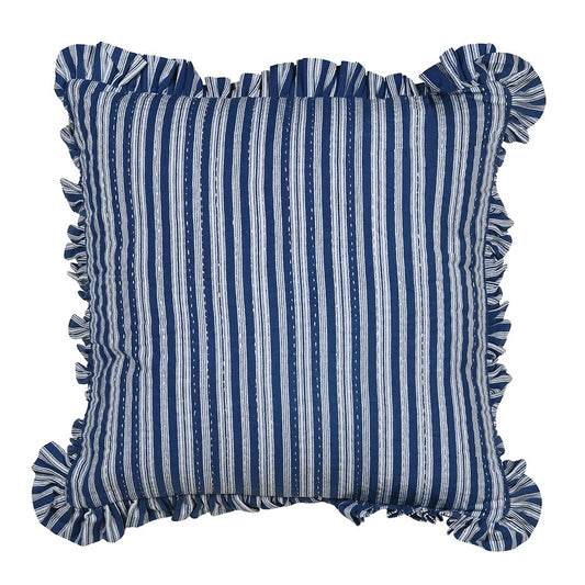 Ralph Blue Stripped Ruffle Cushion