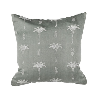 Silk Green Palm Tree Cushion Cover