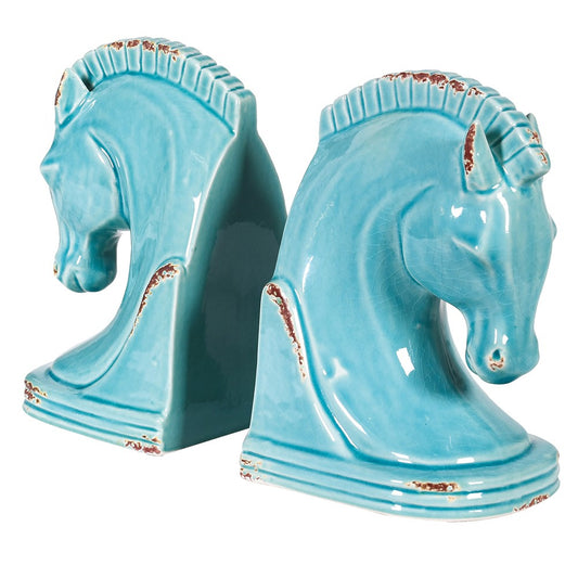 Sicilian Turquoise Seahorse Bookends