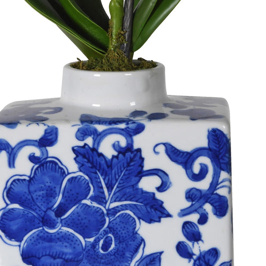 Faux Orchid in Chinoiserie Vase