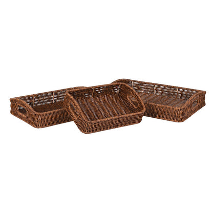 Rattan Style Trays (Set of 3)