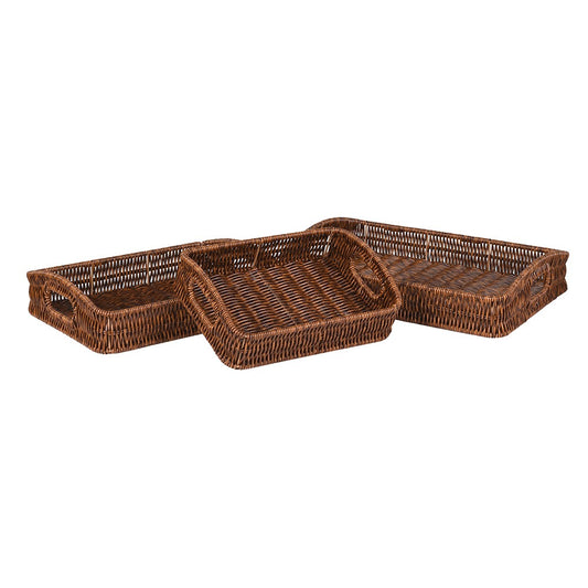 Rattan Style Trays (Set of 3)