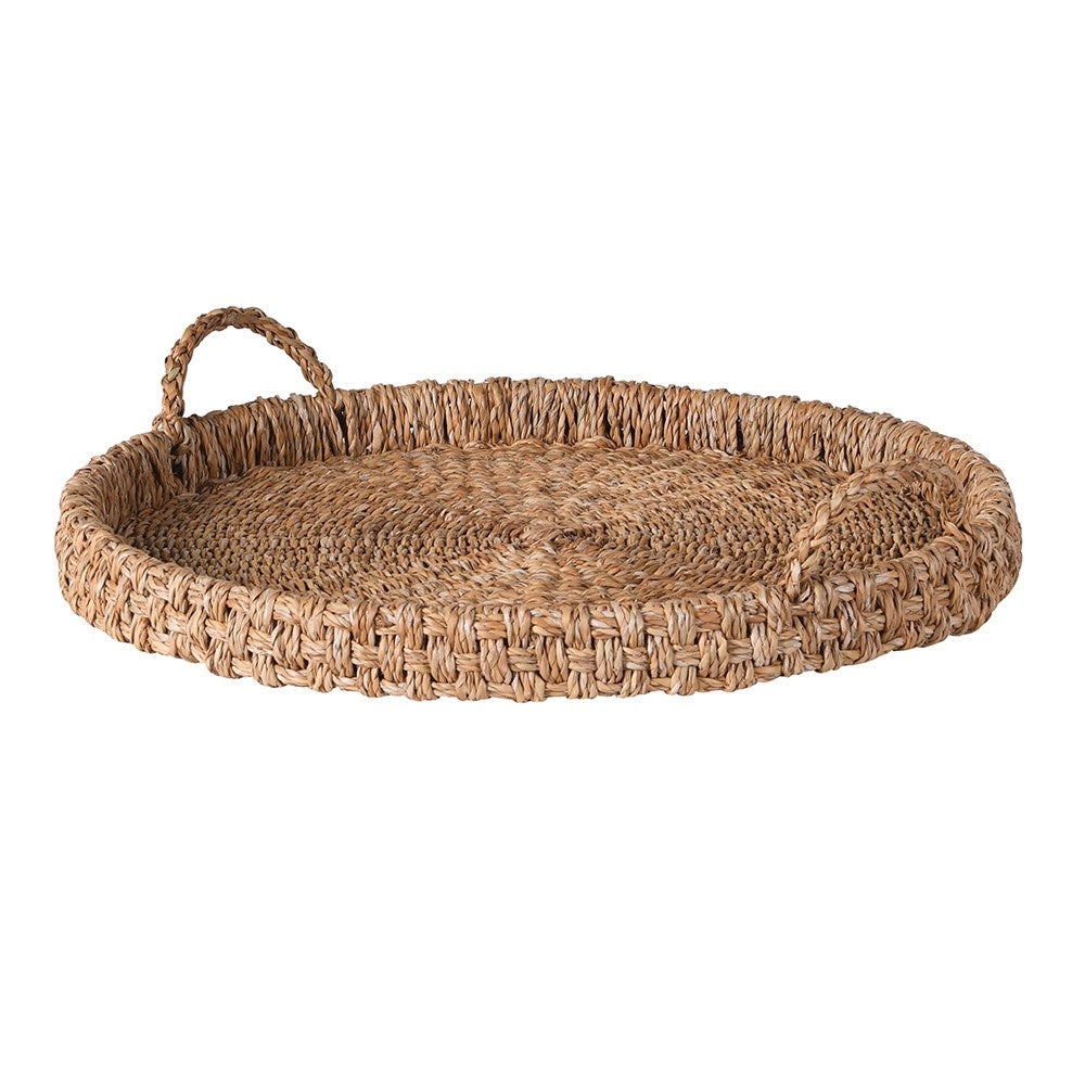 Round Seagrass Basketweave Tray Large
