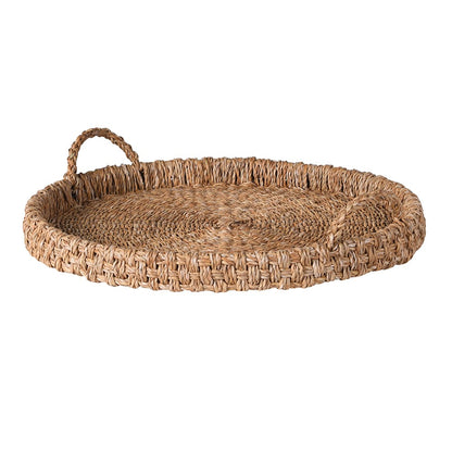Round Seagrass Basketweave Tray Large
