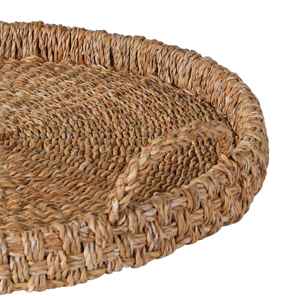 Round Seagrass Basketweave Tray Large