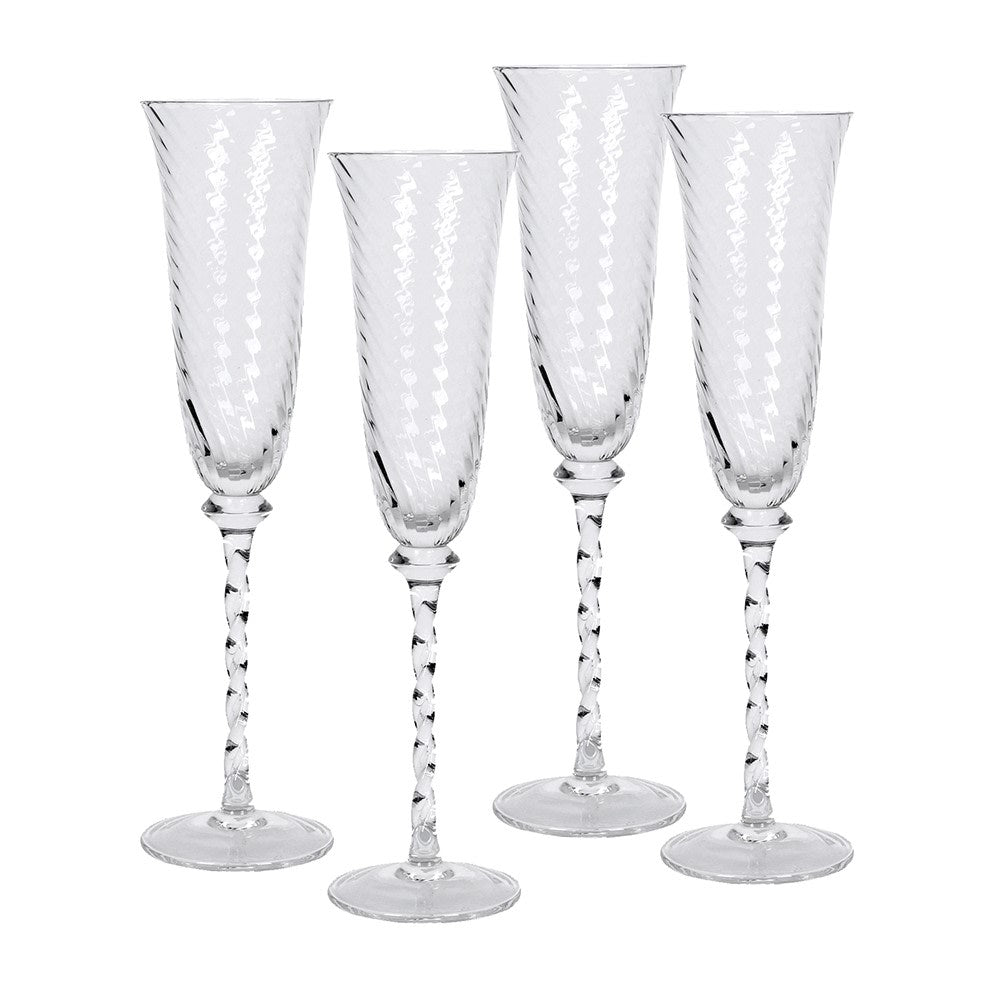 Twist Champagne Glasses (set of 4)