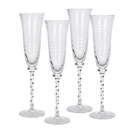 Twist Champagne Glasses (set of 4)