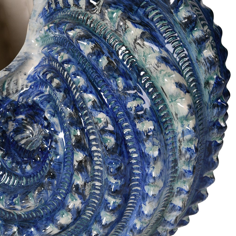 Whitehaven Large Ceramic Shell Vase in Blue