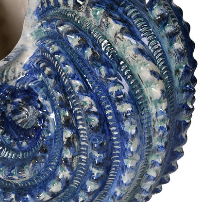 Whitehaven Large Ceramic Shell Vase in Blue