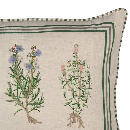 Herb Garden Embroidered Rectangular Cushion