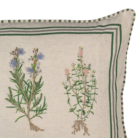 Herb Garden Embroidered Rectangular Cushion