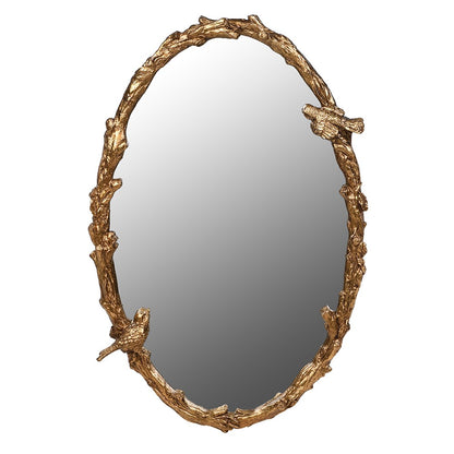 Antique Gold Bird Oval Mirror