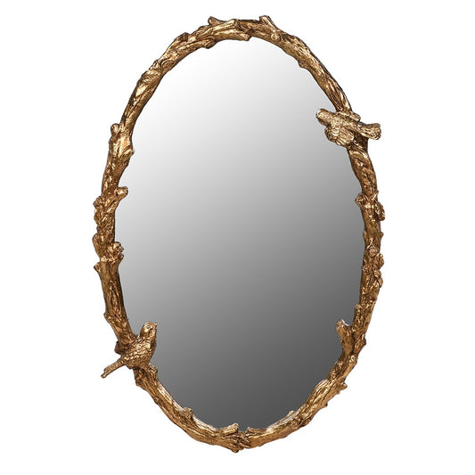 Antique Gold Bird Oval Mirror