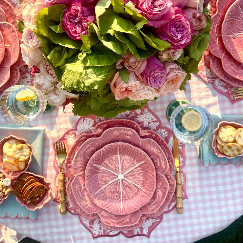Pink Cabbage Leaf Side Plate
