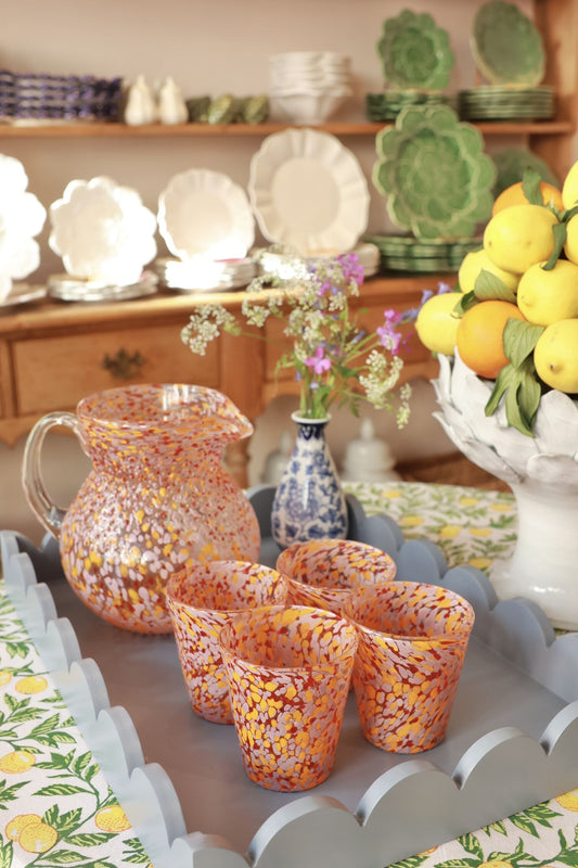 Dappled Orange Glasses (Set of 4)