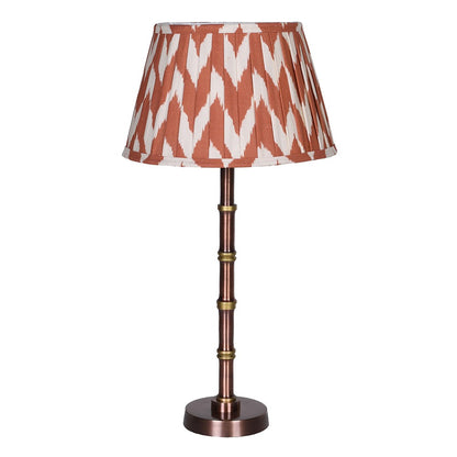 Brass Bamboo Table Lamp & Ikat Shade