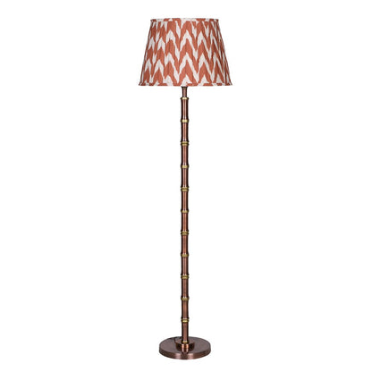 Brass Bamboo Floor Lamp & Ikat Shade