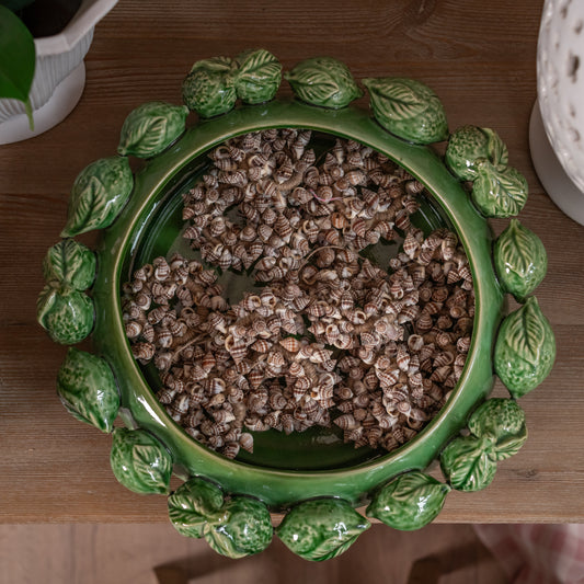 Large Green Lemon Serving Bowl