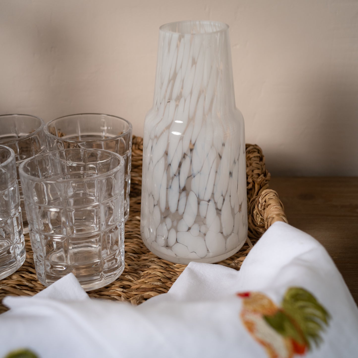 White Dappled Carafe