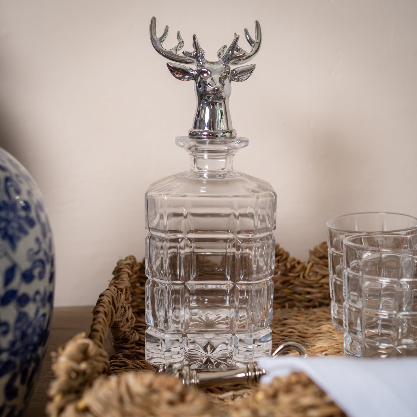 Balmoral Stag Head Decanter Set